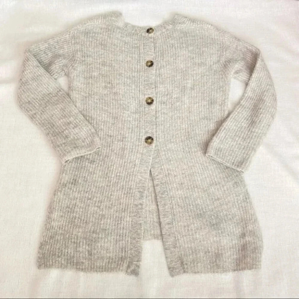 Point Sur Open Back Sweater In Heather Dusk Grey - Picture 7 of 16